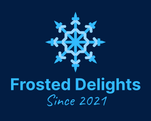 Blue Snowflake Chandelier logo design