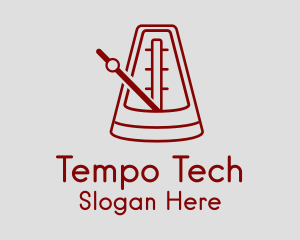 Red Simple Metronome  logo