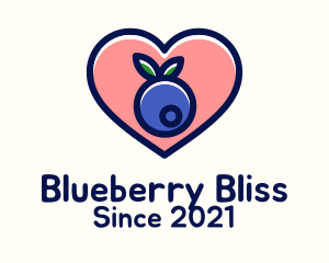 Blueberry Fruit Love logo design