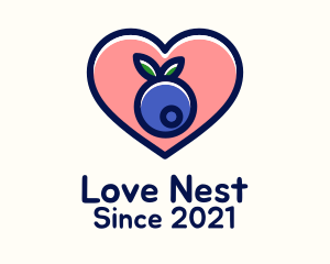 Blueberry Fruit Love logo design