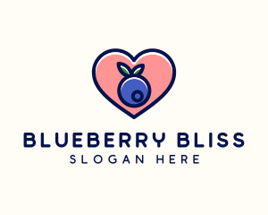 Blueberry Fruit Heart logo design