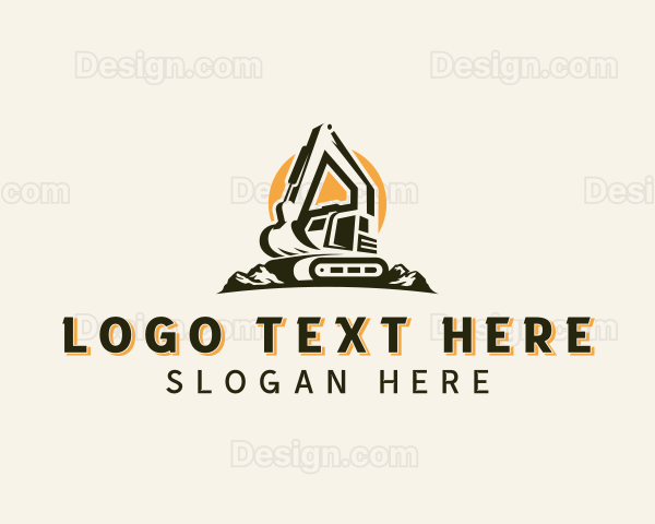 Industrial Construction Excavator Logo