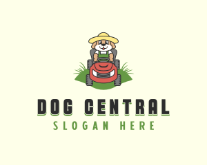 Dog Lawnmower Gardener logo design