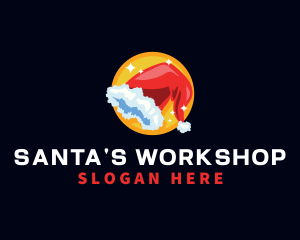 Santa Hat Christmas logo design