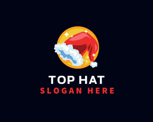 Santa Hat Christmas logo design