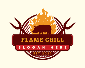 Pork Grilling Barbecue logo