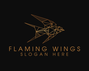 Golden Avian Bird logo design