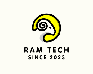 Ram Horn Animal logo