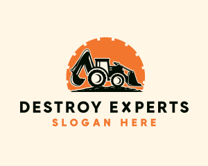 Excavator Bulldozer Construction logo design