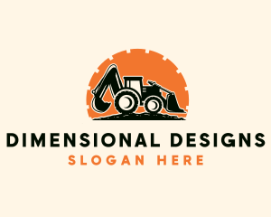 Excavator Bulldozer Construction logo design