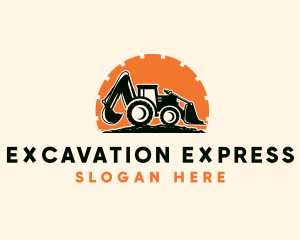 Excavator Bulldozer Construction logo design