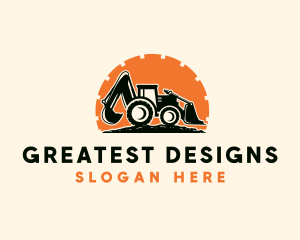 Excavator Bulldozer Construction logo design