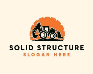 Excavator Bulldozer Construction logo design