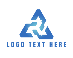 Blue Tech Triangle logo design