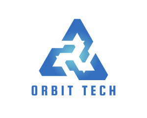 Blue Tech Triangle logo design