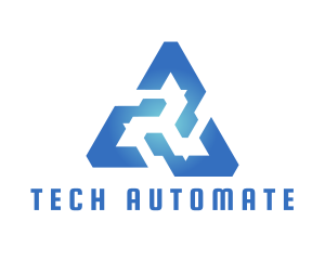 Blue Tech Triangle logo design