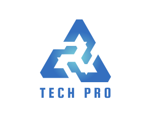 Blue Tech Triangle logo design