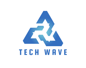 Blue Tech Triangle logo design