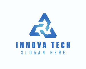 Blue Tech Triangle logo design