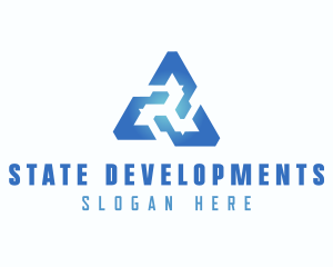 Blue Tech Triangle logo design