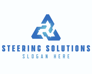 Blue Tech Triangle logo design