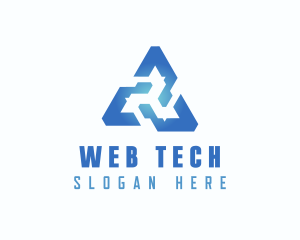 Blue Tech Triangle logo design