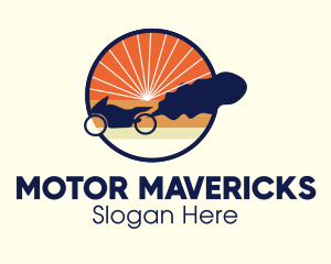 Sunset Motorcycle Smoke logo design