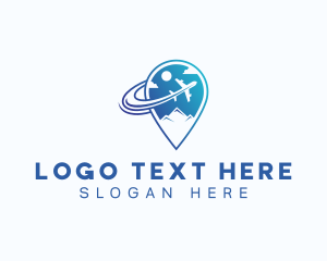 Tourist Airplane Location Logo