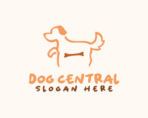 Dog Bone Outline logo design