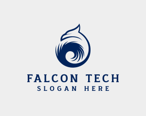 Falcon Bird Feather logo design