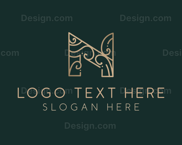 Elegant Decorative Letter N Logo