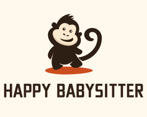 Happy Baby Monkey logo design