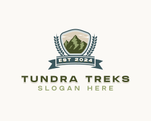 Mountain Trekking Adventure  logo design