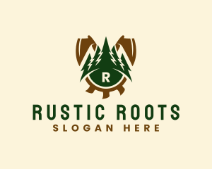 Rustic Lumberjack Woodworking logo design