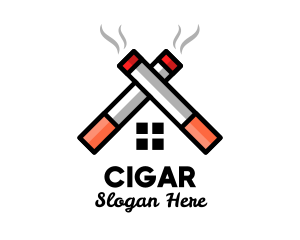 Cigarette House Roof logo design