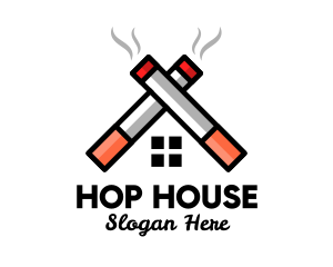 Cigarette House Roof logo design