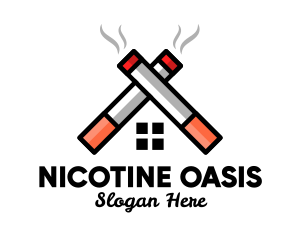 Cigarette House Roof logo design