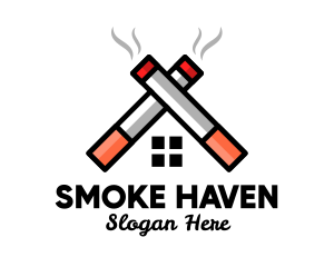 Cigarette House Roof logo design