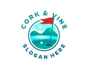 Golf Course Flag logo design