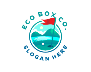 Golf Course Flag logo design