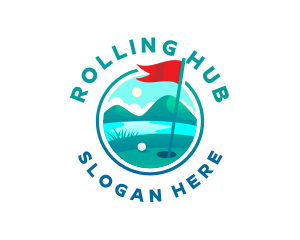 Golf Course Flag logo design