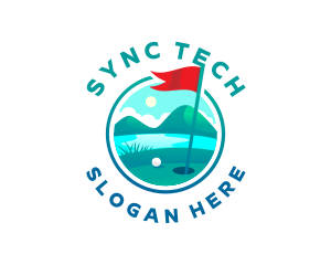 Golf Course Flag logo design