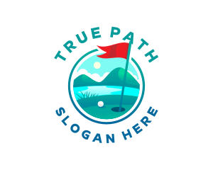 Golf Course Flag logo design