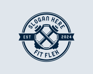 Weightlifter Workout Fitness logo design