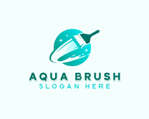 Brushstroke Paint Brush logo design