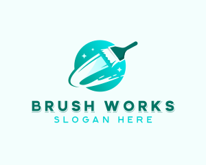 Brushstroke Paint Brush logo design