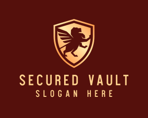 Winged Lion Security logo design