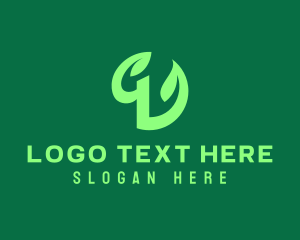 Green Eco Plant Letter Q logo