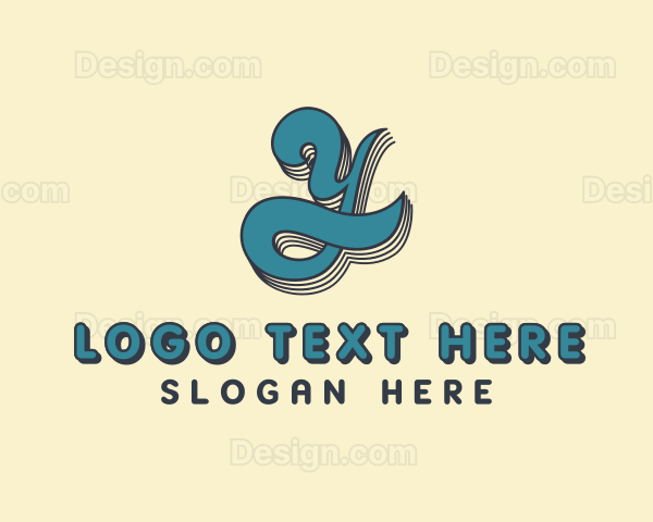 Retro Cursive Letter Y Logo