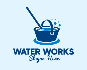 Cleaning Water Bucket  logo design